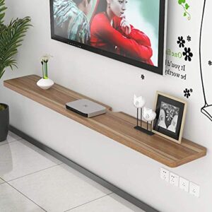 PIBM Stylish Simplicity Shelf Wall Mounted Floating Rack Shelves Solid Wood Simple Durable Wear Resistant Multifunction Living Room Set Top Box,4 Sizes, a , 60x23.5x2.5cm