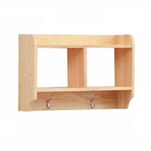 pibm stylish simplicity shelf wall mounted floating rack shelves storage shelves wooden bookshelf solid hook up bedroom bearing strong,2 sizes,2/3 grid, wood , 90x19.5x41cm