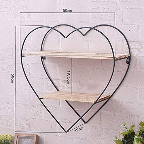 PIBM Stylish Simplicity Shelf Wall Mounted Floating Rack Wooden Background Wall Storage Living Room 50X50X19Cm,Retro,3 Types Avaliable, 1# ,