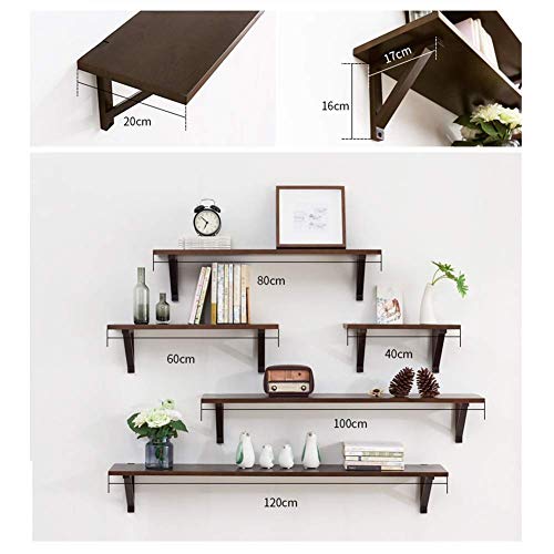 PIBM Stylish Simplicity Shelf Wall Mounted Floating Rack Shelves Triangular Bracket Retro Living Room Kitchen Multifunction Bearing Strong,4 Sizes, a , 60x20x8cm