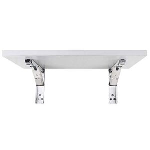 pibm stylish simplicity shelf wall mounted floating rack shelves stainless steel foldable dining table bookshelf waterproof antirust save space bearing strong,4 sizes, white ,