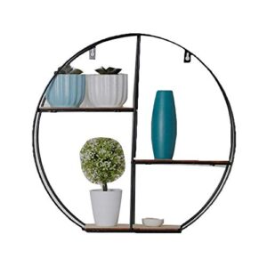 pibm stylish simplicity shelf wall mounted floating rack shelves simple iron art solid wood solid moisture proof living room multi-layer,3 styles, a , 43x14x60cm
