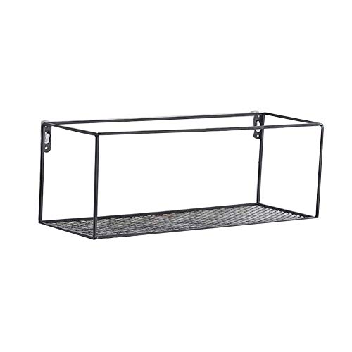 PIBM Stylish Simplicity Shelf Wall Mounted Floating Rack Shelves Iron Art Storage Storage Dorm Room Clothing Store Coffee Shop Bearing Strong,2 Colours,3 Sizes, Black , 29.5x12.5x12.5cm