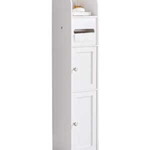 Kings Brand Furniture - Small Bathroom Storage Cabinet with 2 Doors & 3 Shelves, Toilet Paper Storage Stand, White