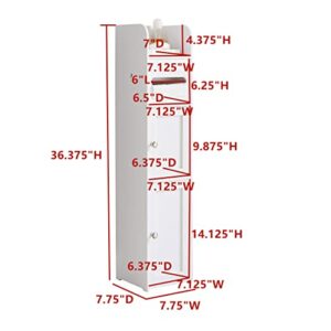 Kings Brand Furniture - Small Bathroom Storage Cabinet with 2 Doors & 3 Shelves, Toilet Paper Storage Stand, White