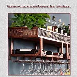 PIBM Stylish Simplicity Wine Shelf Wall-Mounted Wine Rack, Wrought Iron Wall Hanging Wine Rack Wine Rack, Bronze , 150cm