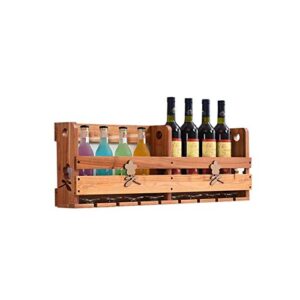 stylish simplicity wine rack wall-mounted stylish simplicity wine rack and glass holder, can accommodate 6-8 bottles of red wine and 6-8 goblets, home and kitchen bar decoration accessories, multi-st