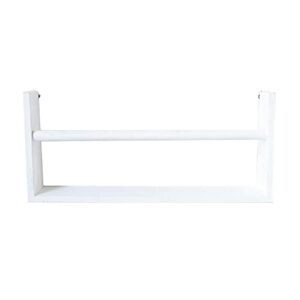 pibm stylish simplicity shelf wall mounted floating rack solid wood storage display decoration household,3 colors, white , 45x9x20cm