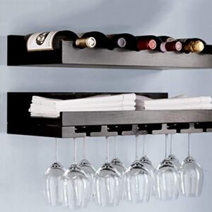pibm stylish simplicity wine shelf wall-mounted wine rack bottle holder champagne glass locker floating shelf, b