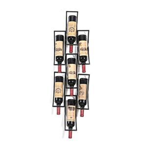 pibm stylish simplicity wine shelf iron wine rack wall-mounted metal wine rack 7 or 10 bottles capacity, black , small