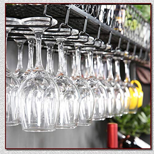 PIBM Stylish Simplicity Wine Shelf European Wrought Iron Hanging Wine Rack, Creative Wall Hanging Wine Rack, Black , 60CM