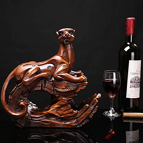 PIBM Stylish Simplicity Wine Racks Free Standing Decor,Retro Resin Craft,Animal Ornament Statue,Wine Racks Floor,Fashion Home Decor Centerpiece(31 * 13 * 30Cm)