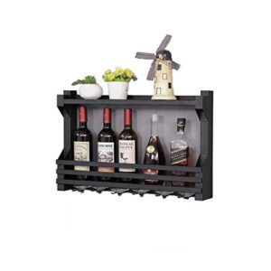pibm stylish simplicity wine shelf european wrought iron wine rack, wall hanging wine rack, creative restaurant decoration wine cabinet, black , 100cm