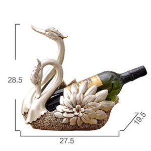 PIBM Stylish Simplicity European-Style Carved Double-Headed Swan Model Wine Wine Rack Retro Old Bar Restaurant Wine Bottle Rack Home Desktop Porch Ornaments Ornaments Beautiful and Elegant