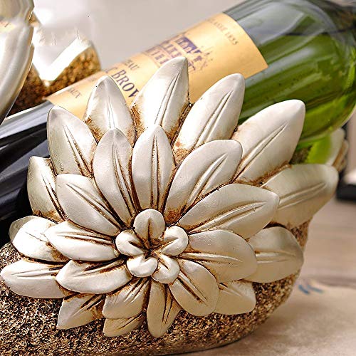 PIBM Stylish Simplicity European-Style Carved Double-Headed Swan Model Wine Wine Rack Retro Old Bar Restaurant Wine Bottle Rack Home Desktop Porch Ornaments Ornaments Beautiful and Elegant