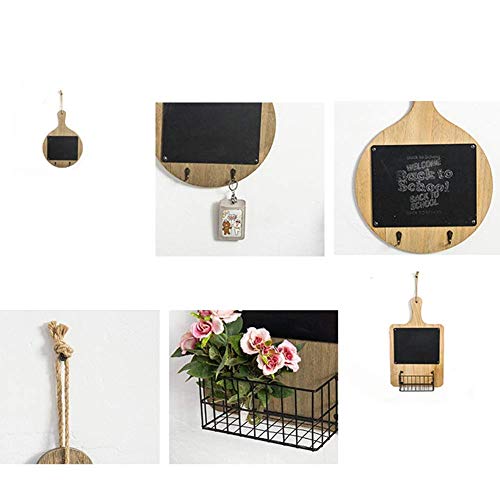 PIBM Stylish Simplicity Shelf Wall Mounted Floating Rack Shelves Message Board Chalkboards Multifunction Mini Retro Style Round Shape Rectangle Rewritable,2 Colours,2 Sizes, a , 33X47CM