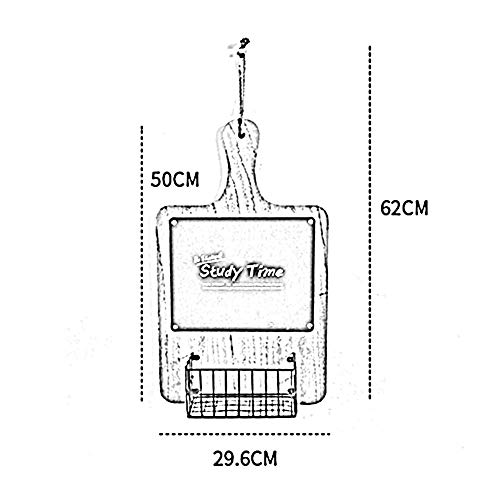 PIBM Stylish Simplicity Shelf Wall Mounted Floating Rack Shelves Message Board Chalkboards Multifunction Mini Retro Style Round Shape Rectangle Rewritable,2 Colours,2 Sizes, a , 33X47CM