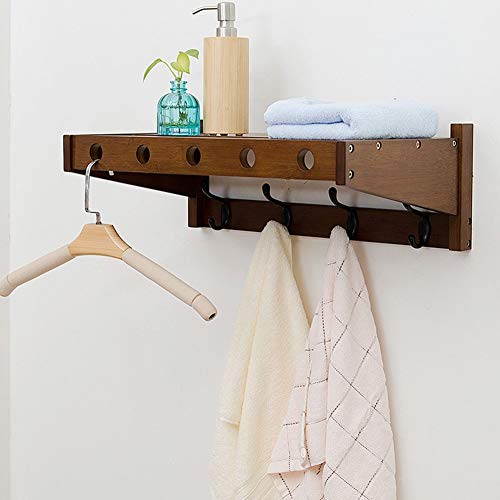 PIBM Stylish Simplicity Shelf Wall Mounted Floating Rack Shelves Solid Wood Storage Living Room Background Wall,3 Sizes,3 Colors Avaliable, Brown , 78X18X30cm