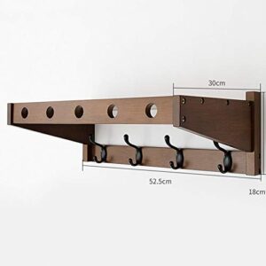 PIBM Stylish Simplicity Shelf Wall Mounted Floating Rack Shelves Solid Wood Storage Living Room Background Wall,3 Sizes,3 Colors Avaliable, Brown , 78X18X30cm