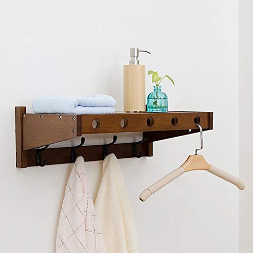 PIBM Stylish Simplicity Shelf Wall Mounted Floating Rack Shelves Solid Wood Storage Living Room Background Wall,3 Sizes,3 Colors Avaliable, Brown , 78X18X30cm