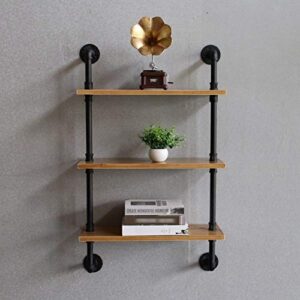 pibm stylish simplicity shelf wall mounted floating rack shelves wooden display potted plants collections books storage retro industrial,5 sizes avaliable,2 types, wallmounted , 60x90cm