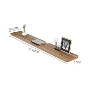 PIBM Stylish Simplicity Shelf Wall Mounted Floating Rack Shelves Solid Wood Simple Durable Wear Resistant Multifunction Living Room Set Top Box,4 Sizes, a , 120x23.5x2.5cm