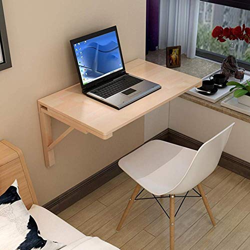 PIBM Stylish Simplicity Shelf Wall Mounted Floating Rack Shelves Foldable Solid Wood Computer Desk Desk Save Space,14 Sizes, a , 100X60cm