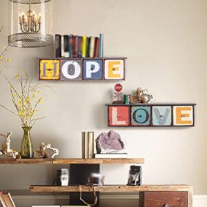 PIBM Stylish Simplicity Shelf Wall Mounted Floating Rack Shelves Iron Art Drawer Letter Combination Cafe,4 Styles, a , 67.5X17.5X17CM