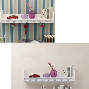PIBM Stylish Simplicity Shelf Wall Mounted Floating Rack Shelves Storage Bedroom Books Creative,4 Sizes,3 Colors Avaliable, White , 50X20X16cm