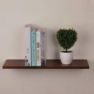 PIBM Stylish Simplicity Shelf Wall Mounted Floating Rack Shelves Solid Wood Bookshelf Storage Smooth Multifunction Living Room Kitchen,3 Colors,3 Sizes, Wood Color ,