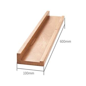 PIBM Stylish Simplicity Shelf Wall Mounted Floating Rack Shelves Simple Solid Wood Bookshelf Storage Fall Prevention Smooth Multifunction Living Room Clothing Store,8 Sizes, Wood Color , 120x15cm