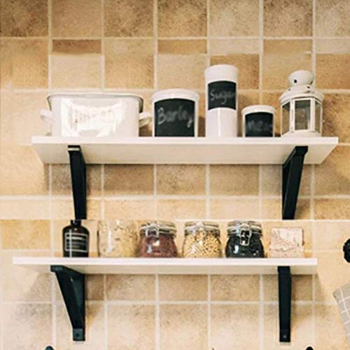 PIBM Stylish Simplicity Shelf Wall Mounted Floating Rack Shelves Simple Bookshelf Kitchen Storage Living Room Easy to Clean,2 Colours,2 Sizes, White ,