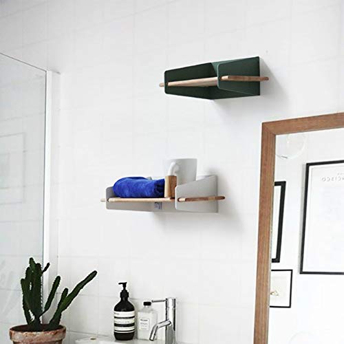 PIBM Stylish Simplicity Shelf Wall Mounted Floating Rack Wooden Collections Living Room Creative,3 Sizes,6 Colors Avaliable, Green , 29.5X10X15cm