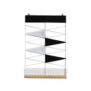 pibm stylish simplicity shelf wall mounted floating rack shelves iron art diamond grid storage multifunction photo wall bathroom,black,white, a , 41x8x62cm