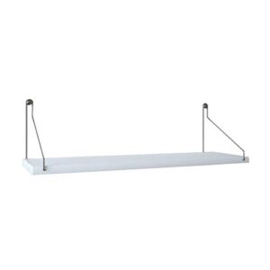 pibm stylish simplicity shelf wall mounted floating rack shelves metal bracket solid wood simple background wall smooth durable save space,3 colors,5 sizes, white , 30x15x15cm