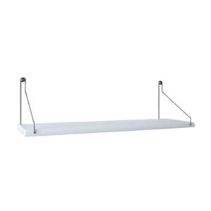 PIBM Stylish Simplicity Shelf Wall Mounted Floating Rack Shelves Metal Bracket Solid Wood Simple Background Wall Smooth Durable Save Space,3 Colors,5 Sizes, White , 30x15x15cm