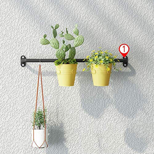 Stylish Simplicity Shelf Wall Mounted Floating Rack Shelves Metal Suspension Plant Pot Save Space Bearing Strong Flower Shop Clothing Store,2 Sizes,4 Colors, PIBM, Black, 71x8x6cm