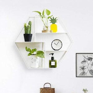 PIBM Stylish Simplicity Shelf Wall Mounted Floating Rack Shelves Metal Background Wall Storage Living Room,52X11X45Cm,2 Colors Avaliable, White