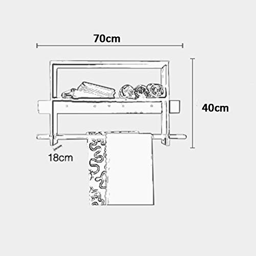 PIBM Stylish Simplicity Shelf Wall Mounted Floating Rack Shelves Solid Wood Storage Multifunctional Bedroom Living Room Coat Rack,Creative,9 Sizes Avaliable, 70x40x18cm