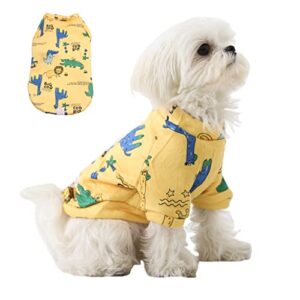 plemonet pet dog clothes dog sweatshirt dog cute sweatshirt dog sweatshirt with leash hole cat sweatshirt dog fashion dog jumper dog sweater cartoon style (yellow, x-large)