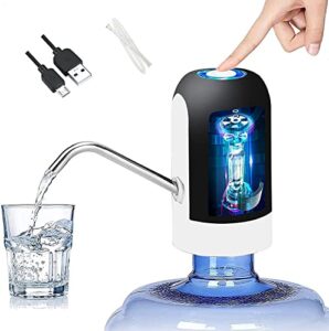 electric water dispenser pump - food grade pump pressurized for easy dispensing - battery powered water dispenser compatible w/ 2-5 gallon water bottles - ideal for home/office/camping use