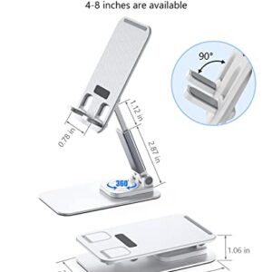 KEUASX Foldable Cell Phone Stand for Desk,Adjustable Mobile Rotatable Phone Holder for Office,Portable iPhone Stands Thick Case Friendly Compatible with iPhone 14/13/12Pro Max, Google Pixel