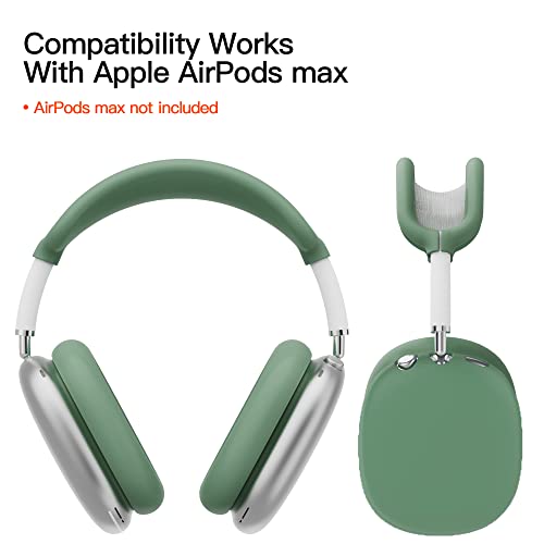 TUCANA Silicon Cases Compatible for AirPods Max, Overhead Cover + Earcup Cover + Ear Pad Cover (Green)