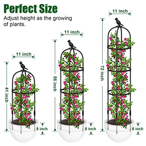 MYard 2 Pack Garden Obelisk Trellis, 6FT Tall Rustproof Climbing Plant Support, Garden Tower Trellis for Potted Plants Flowers Vegetable Vine Indoor Outdoor