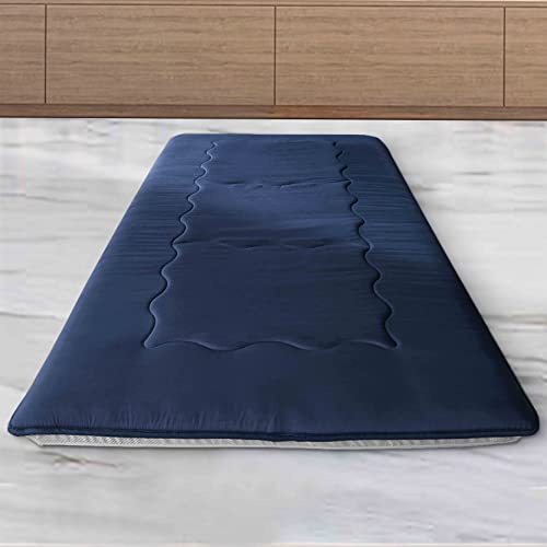 WAVV 4 inch Queen Futon Mattress,Updated Japanese Floor Mattress Thicken Tatami, Foldable Sleeping Roll up Mattress with CertiPUR-US Certified Breathable Cover for Guest, Kids Floor Pad,Camping