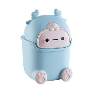 blmiede cartoon little dinosaur desktop trash can home office study clamshell storage bucket carpet cleaning solution (light blue, one size)