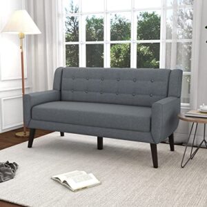 uixe sofa couch, modern loveseat and upholstered sofa with 2 pillows,sofa couch for living room with wooden legs, 2 seater sofa couch for bedroom home office apartment