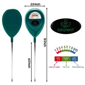 Soil Moisture Meter, Plant Water Meter, Soil Hygrometer Sensor for Gardening, Farming, Indoor, and Outdoor Plants, Plant Moisture Meter with Probe, Water Tester for Plants and Garden - Green