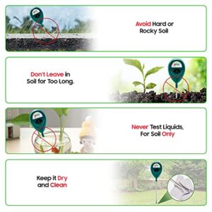 Soil Moisture Meter, Plant Water Meter, Soil Hygrometer Sensor for Gardening, Farming, Indoor, and Outdoor Plants, Plant Moisture Meter with Probe, Water Tester for Plants and Garden - Green