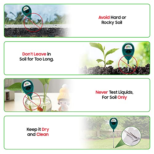 Soil Moisture Meter, Plant Water Meter, Soil Hygrometer Sensor for Gardening, Farming, Indoor, and Outdoor Plants, Plant Moisture Meter with Probe, Water Tester for Plants and Garden - Green